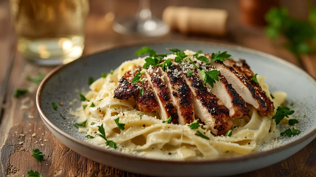 Fettuccine Alfredo with Blackened Chicken Recipe