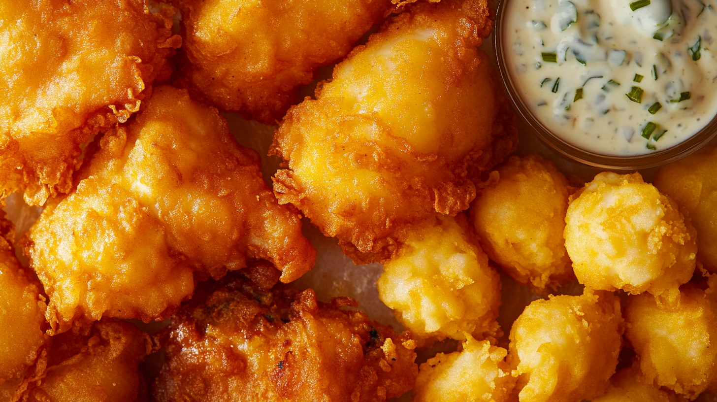 Long John Silver's crispy fried fish and chicken served with dipping sauces