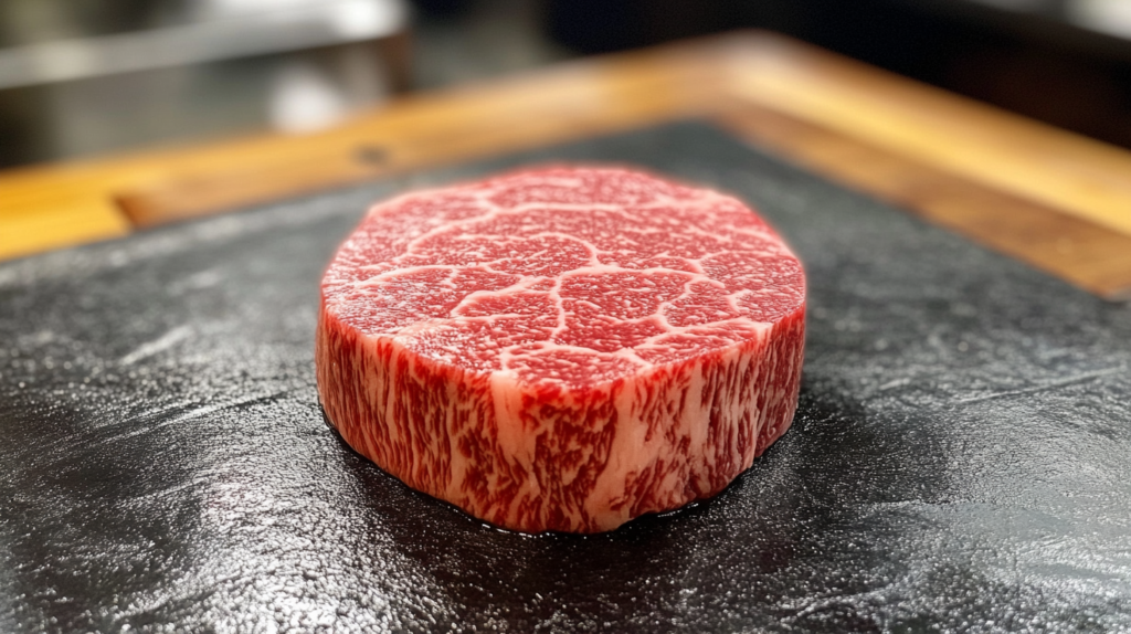 Raw Entrana steak with visible marbling.